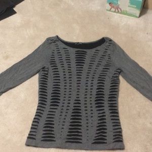 Gray and black slit Express sweater size M